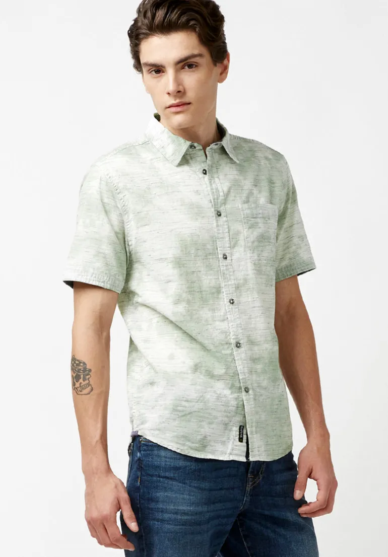 Sotar Short-Sleeve Tie Dye Shirt, Green - BM23919