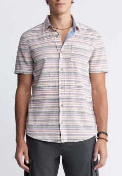 Sotaro Men's Short-Sleeve Striped Shirt in Multicolor - BM24301