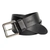 Square Buckle Black Buffalo Leather Belt - BB1000C04