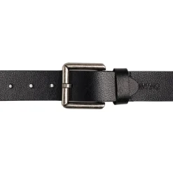 Square Buckle Black Buffalo Leather Belt - BB1000C04