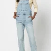 Straight Leg Hailey Women's Overalls in Light Blue - BL15838