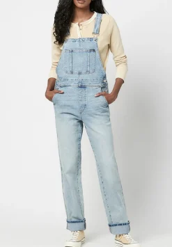 Straight Leg Hailey Women's Overalls in Light Blue - BL15838