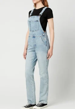 Straight Leg Hailey Women's Overalls in Light Blue - BL15838