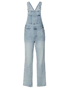 Straight Leg Hailey Women's Overalls in Light Blue - BL15838