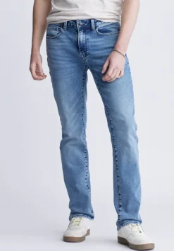Straight Six Men's Five-Pocket Freedom Flex Jeans, Sanded Wash - BM22998