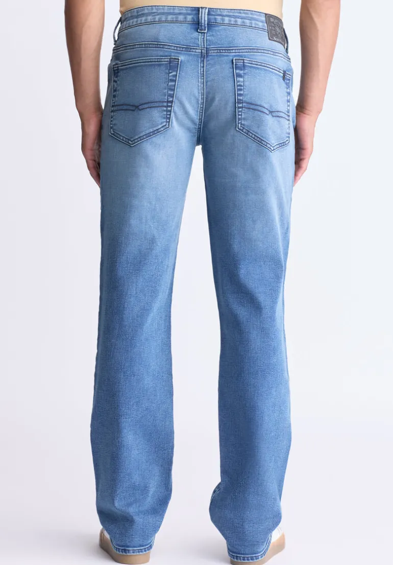 Straight Six Men's Freedom Flex Jeans, Crinkled blue - BM22996