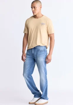 Straight Six Men's Freedom Flex Jeans, Crinkled blue - BM22996