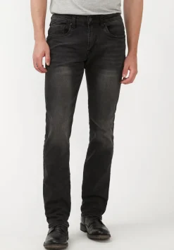 Straight Six Men's Jeans in Crinkled and Sanded Black - BM22614