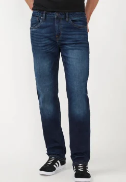 Straight Six Men's Jeans in Authentic and Sanded Blue - BM22601
