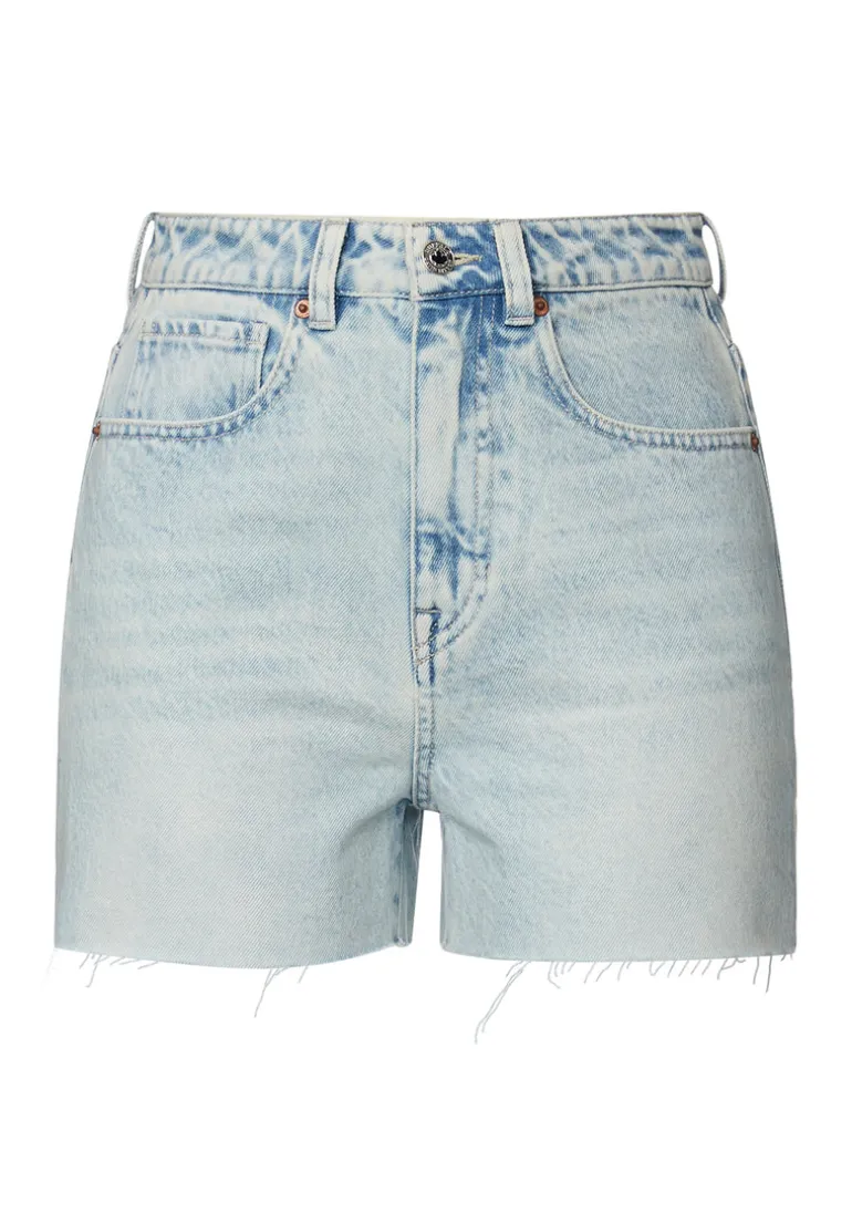 Super High Rise Joanna Bleached Down Shorts - BL15909