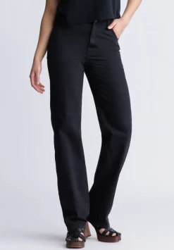 Super High-Rise Loose Straight Jane Women's Pants, Black - BL15966