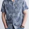 Suresh Men's Short Sleeve Camp Shirt, Mirage Blue - BM24293