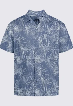 Suresh Men's Short Sleeve Camp Shirt, Mirage Blue - BM24293