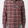 Surza Men’s Long-Sleeve Reversible Plaid Shirt, Red - BM24056