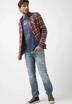 Surza Men’s Long-Sleeve Reversible Plaid Shirt, Red - BM24056