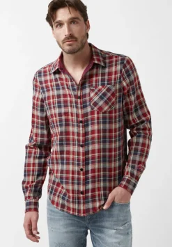 Surza Men’s Long-Sleeve Reversible Plaid Shirt, Red - BM24056