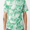 Susara Men's Collared Short Sleeves Printed Shirt, Green - BM23963