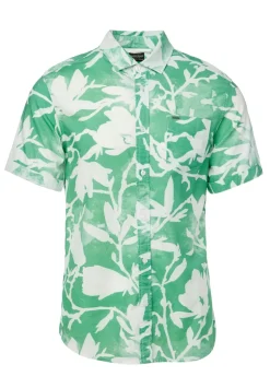 Susara Men's Collared Short Sleeves Printed Shirt, Green - BM23963