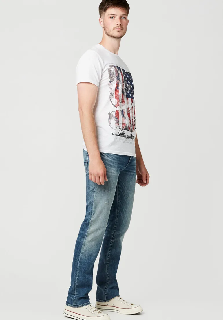 Tacio Men's Banner Wave Americana T-Shirt in White - BM23762