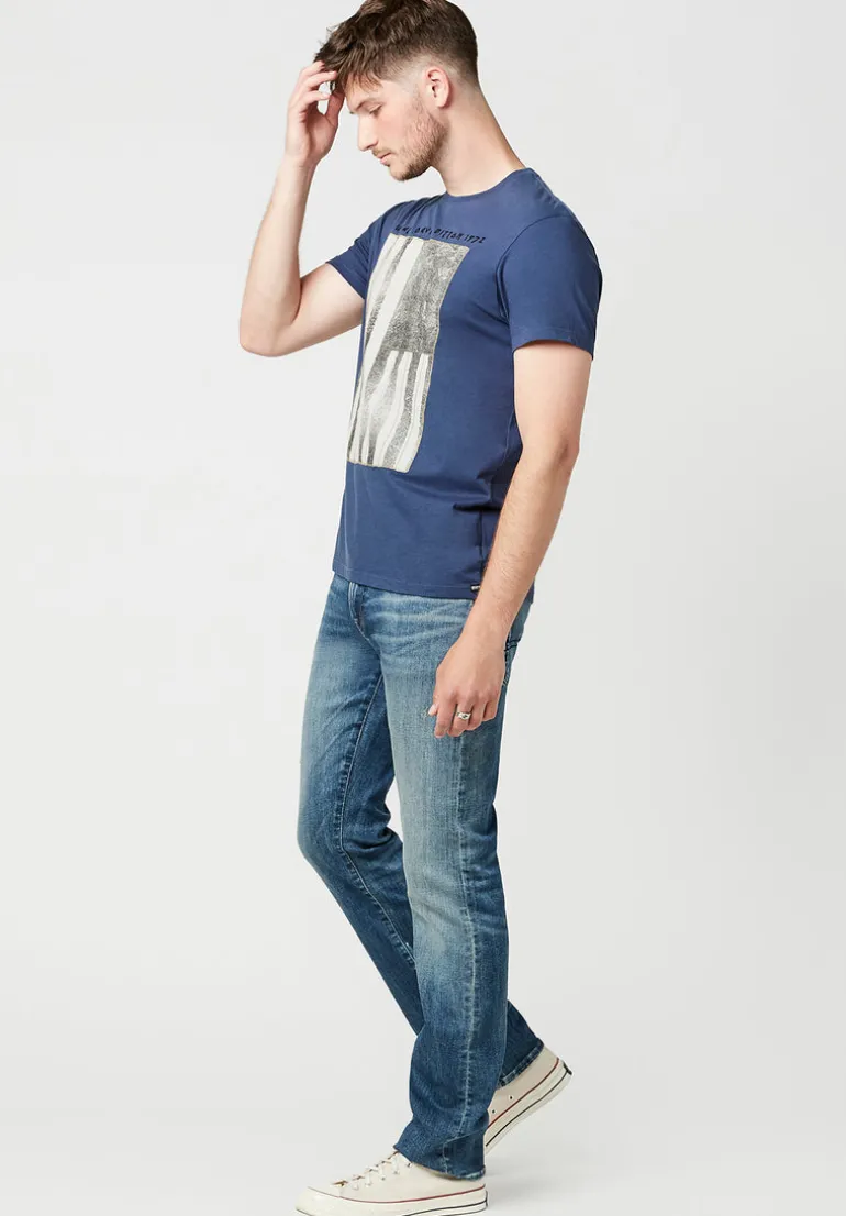 Tarot Greyscale Americana Men's T-Shirt in Navy - BM23765