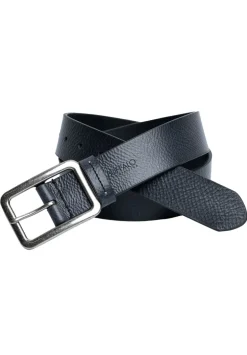 Textured Full Grain Black Buffalo Leather Belt - BB1002C04