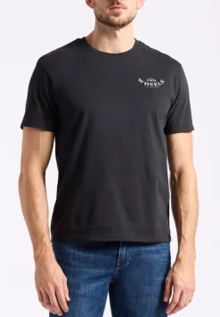 Theels Men's Graphic T-Shirt with Motorcycle Print, Black - BM24639