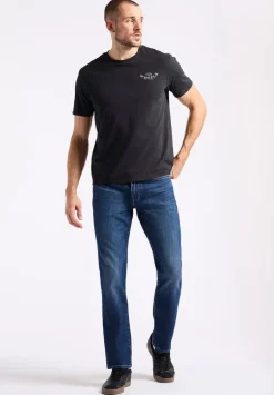 Theels Men's Graphic T-Shirt with Motorcycle Print, Black - BM24639