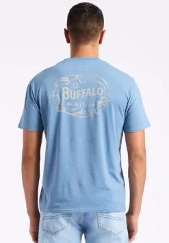Tuffalo Men's Graphic T-Shirt with Buffalo Print, Coronet Blue - BM24644