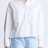 Twyla Women's Boxy Button-Up Shirt, White - WT0170H