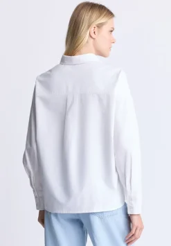 Twyla Women's Boxy Button-Up Shirt, White - WT0170H