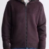Walmick Men's Full-Zip Knit Hoodie with Sherpa Lining, Fico Red - BM24477