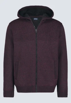 Walmick Men's Full-Zip Knit Hoodie with Sherpa Lining, Fico Red - BM24477