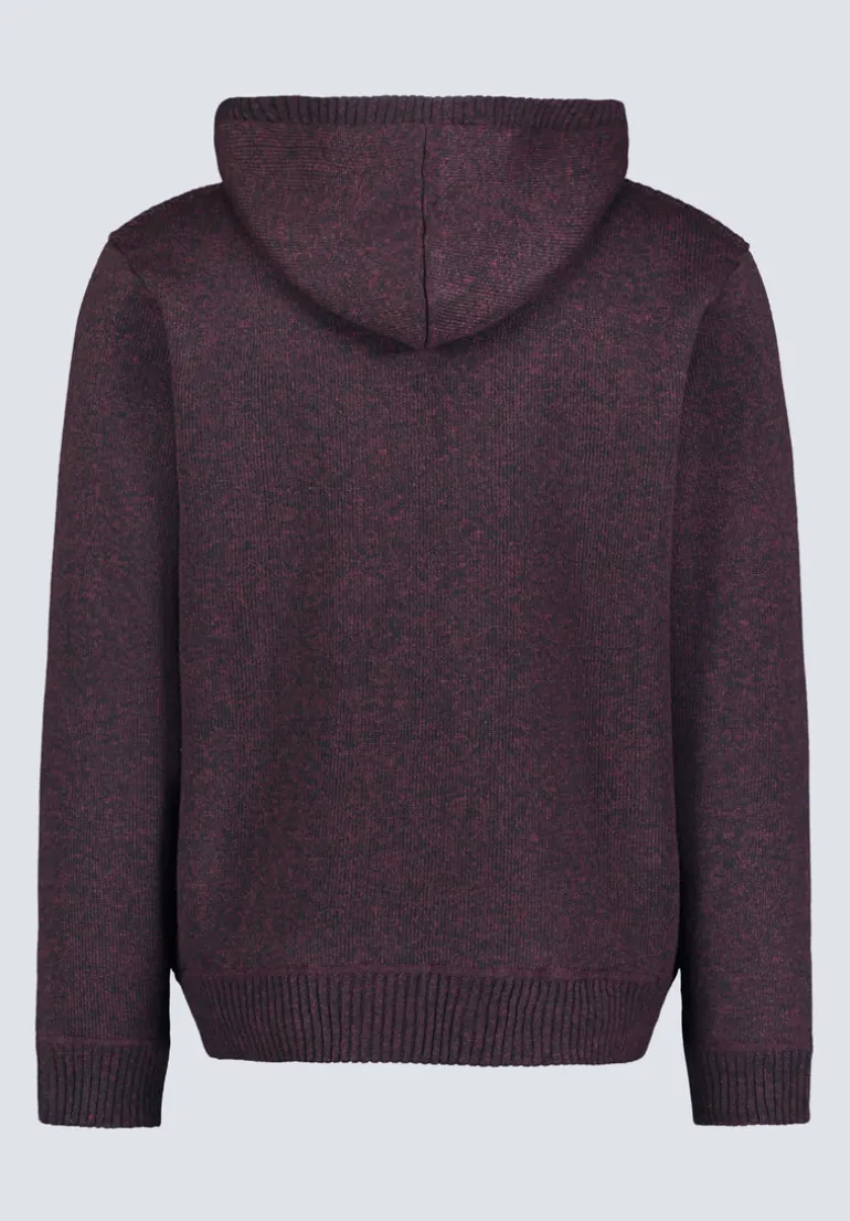Walmick Men's Full-Zip Knit Hoodie with Sherpa Lining, Fico Red - BM24477